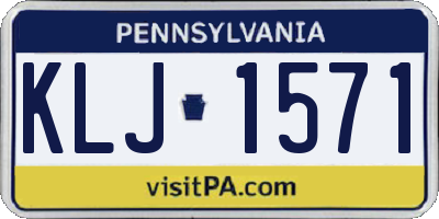 PA license plate KLJ1571