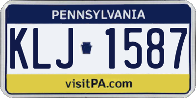 PA license plate KLJ1587