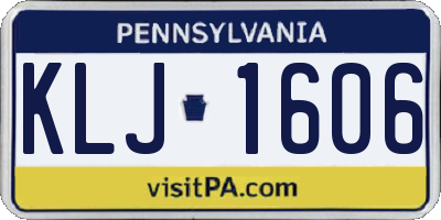 PA license plate KLJ1606