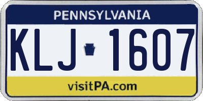 PA license plate KLJ1607