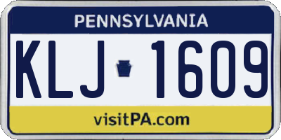 PA license plate KLJ1609
