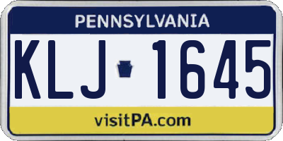 PA license plate KLJ1645