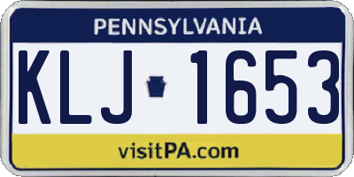 PA license plate KLJ1653