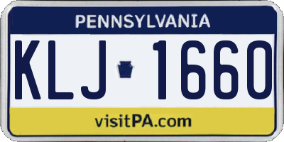PA license plate KLJ1660
