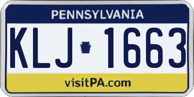 PA license plate KLJ1663
