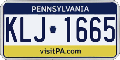 PA license plate KLJ1665