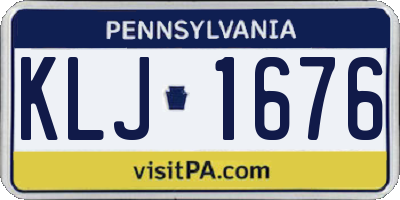 PA license plate KLJ1676