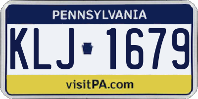 PA license plate KLJ1679