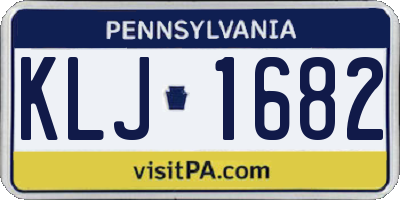 PA license plate KLJ1682