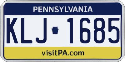 PA license plate KLJ1685
