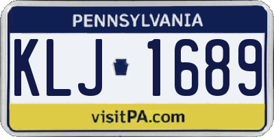 PA license plate KLJ1689