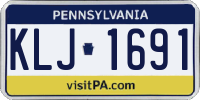 PA license plate KLJ1691