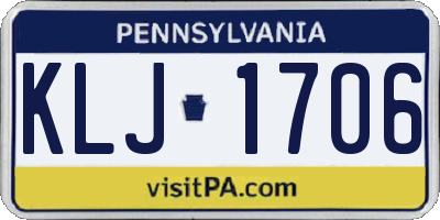 PA license plate KLJ1706