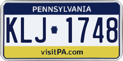 PA license plate KLJ1748