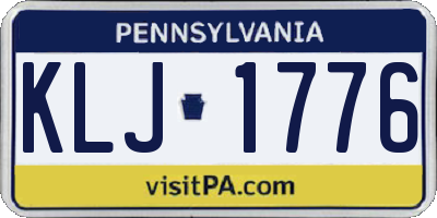 PA license plate KLJ1776