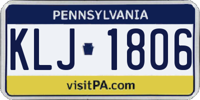 PA license plate KLJ1806