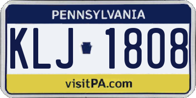 PA license plate KLJ1808