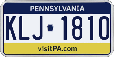 PA license plate KLJ1810