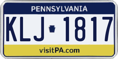 PA license plate KLJ1817
