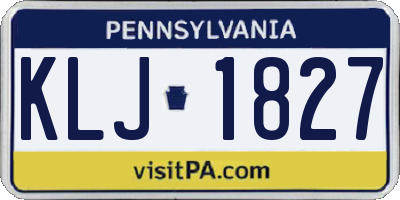 PA license plate KLJ1827