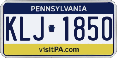 PA license plate KLJ1850