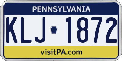 PA license plate KLJ1872