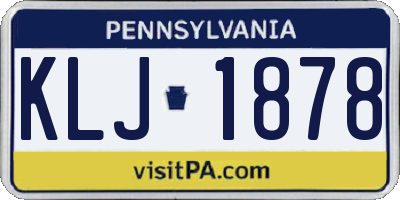 PA license plate KLJ1878