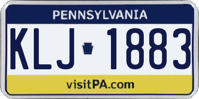 PA license plate KLJ1883