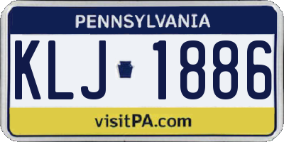 PA license plate KLJ1886