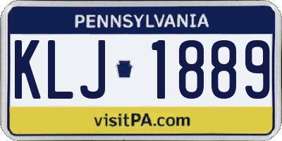 PA license plate KLJ1889