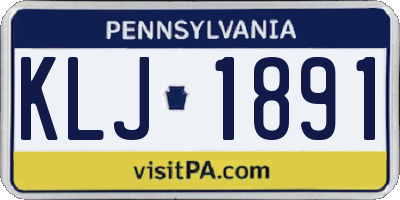 PA license plate KLJ1891
