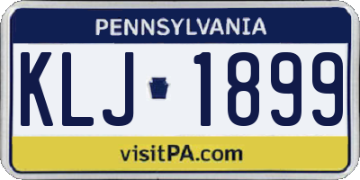 PA license plate KLJ1899