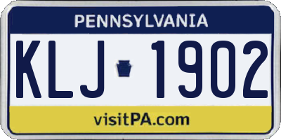 PA license plate KLJ1902