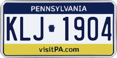 PA license plate KLJ1904