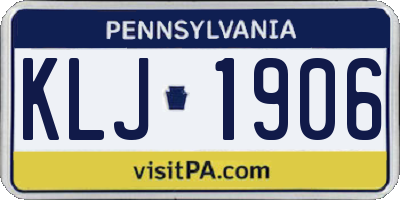 PA license plate KLJ1906