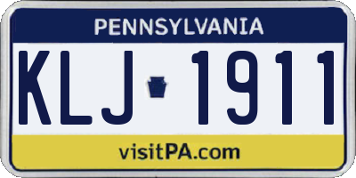 PA license plate KLJ1911