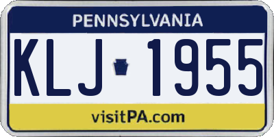 PA license plate KLJ1955