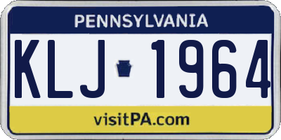 PA license plate KLJ1964