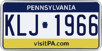 PA license plate KLJ1966