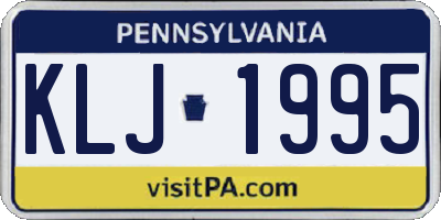 PA license plate KLJ1995
