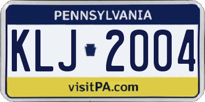 PA license plate KLJ2004