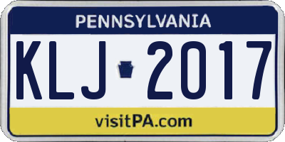 PA license plate KLJ2017