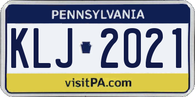 PA license plate KLJ2021