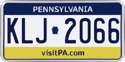PA license plate KLJ2066
