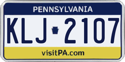 PA license plate KLJ2107