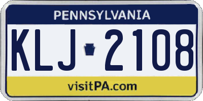 PA license plate KLJ2108