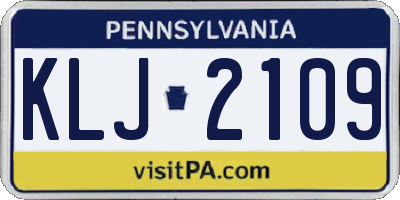 PA license plate KLJ2109