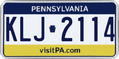 PA license plate KLJ2114