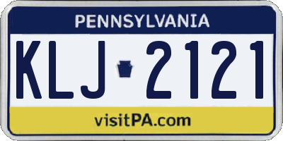 PA license plate KLJ2121