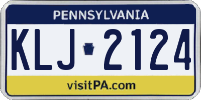 PA license plate KLJ2124